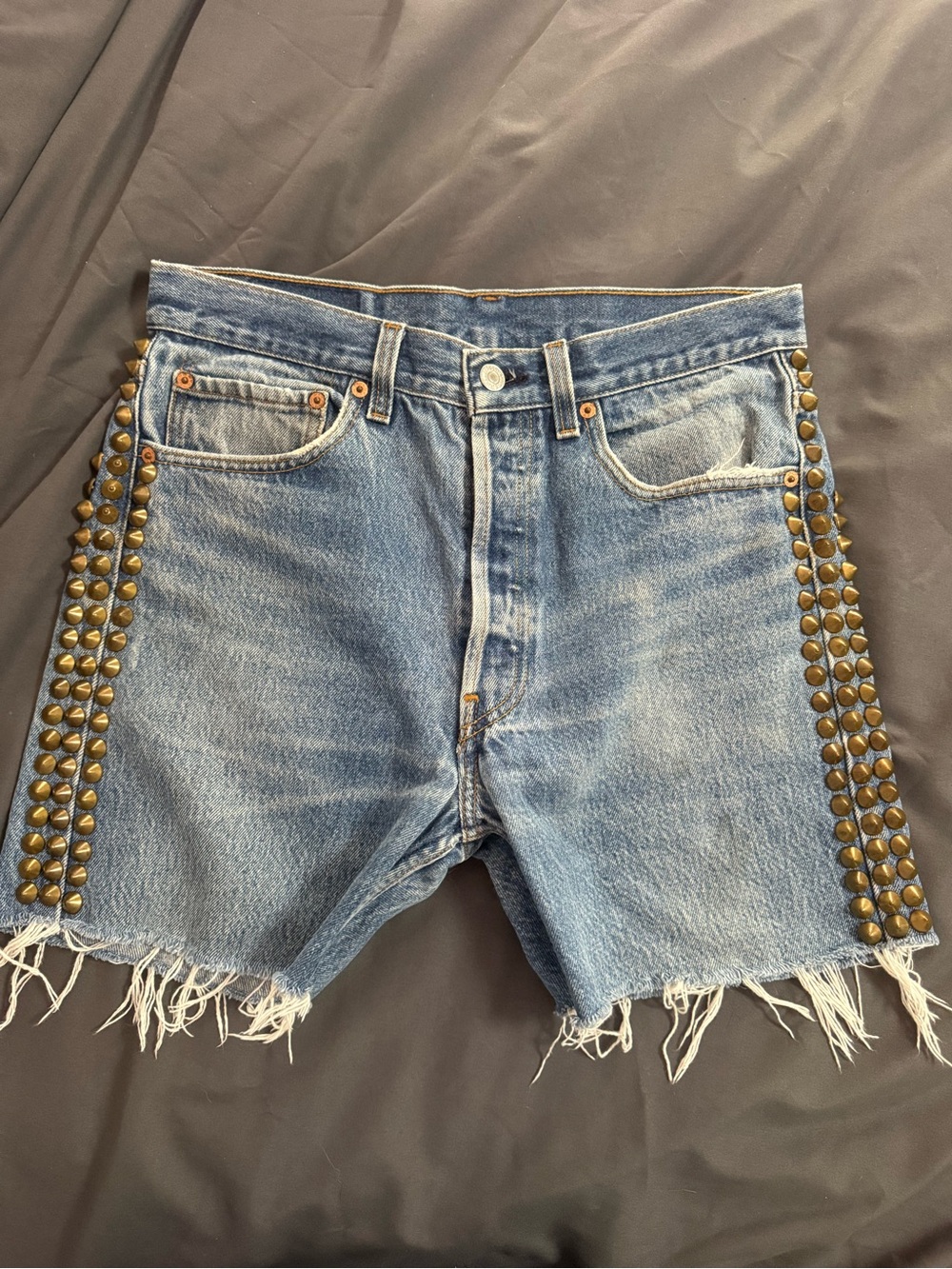 Women’s Levi 33x33 Denim Cutoff Shorts with Stud Detailing